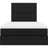 vidaXL otomanski okvir kreveta s madracem crni 120x190cm umjetna koža | shoptok.hr