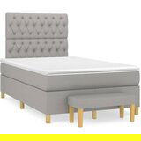 The Living Store Box spring postelja z vzmetnico svetlo siva 120x200 cm blago - Box Spring Postelja, (21521465) | Shoptok.si