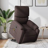 Maison Chic masažni naslanjač - Relax naslanjač s funkcijo vstajanja temno rjavo blago, (22062582) | Shoptok.si