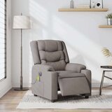 vidaXL Električni masažni naslonjač od tkanine smeđesivi | shoptok.hr