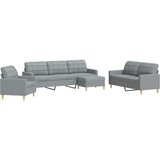 vidaXL 4-dijelni set sofa s tabureom svjetlosivi od tkanine | shoptok.hr