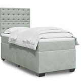 Box spring krevet s madracem svjetlosivi 90x190 cm baršunasti | shoptok.hr