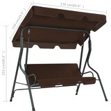  Vrtna ljuljačka boje kave 170 x 110 x 153 cm | shoptok.hr