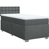vidaXL Box spring postelja z vzmetnico temno siva 90x190 cm blago | Shoptok.si