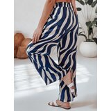 DStreet Spodnie damskie wide leg w paski ZEBRAVIBE granatowo-beżowe | Shoptok.si
