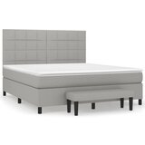 Maison Chic Box spring postelja - Vzmetna postelja z vzmetnico svetlo siva 180x200 cm blago SL13149, (21905359) | Shoptok.si