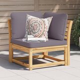 Maison Chic Vrtni kotni kavč - Zunanji kavč z blazinami 73x73x65 cm trden akacijev les, (22040671) | Shoptok.si