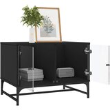  Stolić za kavu sa staklenim vratima crni 68,5 x 50 x 50 cm | shoptok.hr