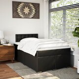  s oprugama i madracem crni 120x190 cm od umjetne kože | shoptok.hr