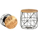  Klubske mizice 2 kosa trden mangov les, (20714429) | Shoptok.si