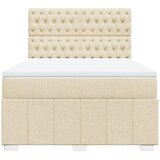  Krevet s oprugama i madracem krem 140 x 190 cm od tkanine | shoptok.hr