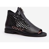 Zazoo 977/L Leather Cutout Sandals with Zip | Shoptok.si
