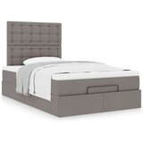 vidaXL Otomanski posteljni okvir z vzmetnico taupe 120x200 cm blago | Shoptok.si
