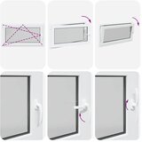  Unutarnja boja prozora u podrumu bijela RISOR 110 x 55 cm - Bijela 110 x 55 cm (Dvostruki sloj) Nagibanje i okretanje lijevo | shoptok.hr