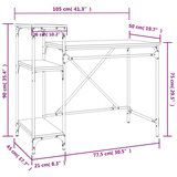  Radni stol s policama crni 105x50x90 cm drvo i željezo | shoptok.hr