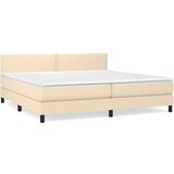  Box spring postelja z vzmetnico krem 200x200 cm blago, (20897594) | Shoptok.si