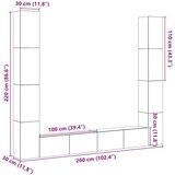  Set 6 kosov stenske TV omarice Artisan Oak Engineered Wood, (21703639) | Shoptok.si