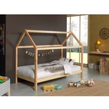 Vipack Otroška postelja iz masivnega bora v obliki hiške 90x200 cm v naravni barvi DALLAS – | Shoptok.si