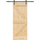 vidaXL Drsna vrata s kompletom vodil 80x210 cm trdna borovina | Shoptok.si