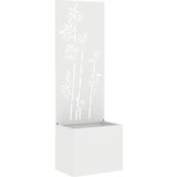 vidaXL Vrtni Sadič s Dekorativnom Pločom Bijela 50 x 140 cm | shoptok.hr