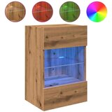 vidaXL Stenske TV omarice z LED 2 kosa artisan hrast 40x30x60,5 cm | Shoptok.si