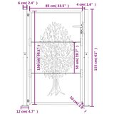 Vrtna vrata antracit 100x150 cm čelična s uzorkom stabla | shoptok.hr