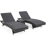  Set vrtnih ležaljki od tehnoratana Bora Bora Grey / Grey Melange sa stolom | shoptok.hr