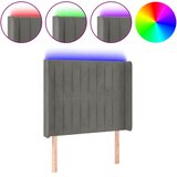  LED uzglavlje svjetlosivo 103 x 16 x 118/128 cm baršunasto | shoptok.hr