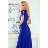 Numoco Long dress with neckline and tie at the shoulders | Shoptok.si