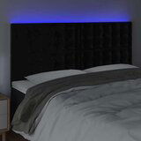 vidaXL LED uzglavlje crno 160x5x118/128 cm baršunasto Cijene
