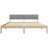  Okvir kreveta s uzglavljem Smeđa i svijetlo siva 180 x 200 cm | shoptok.hr