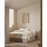 Kave Home Bež oblazinjena zakonska postelja s prostorom za shranjevanje 160x200 cm Matters – | Shoptok.si