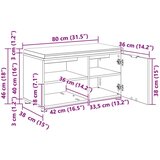  Haldna klop z blazino Enobarvno Dimljeni oreh 80 x 38 x 46 cm, (5000160702) | Shoptok.si