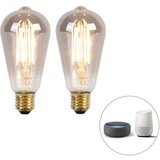 Calex Set 2 pametnih E27 LED sijalk ST64 dim 7W 400 lm 1800K Cene