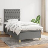  Krevet s oprugama i madracem tamnosivi 90x200 cm od tkanine | shoptok.hr