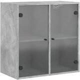 Furnova Stranska omarica s steklenimi vrati betonsko siva 68x37x75,5 cm, (21949638) | Shoptok.si