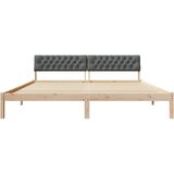  Okvir kreveta smeđe i tamnosivo 200 x 200 cm Masivna borovina | shoptok.hr