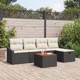vidaXL 6-dijelni vrtni sofa set s jastučićima crni poliratan Cijene