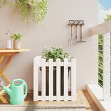  Vrtna sadilica s izgledom ograde bijela 60x60x60 cm od borovine | shoptok.hr