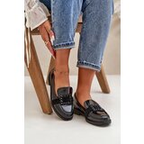 VINCEZA Lacquered Women's Moccasins With Decoration Black 58389 | ePonuda.com