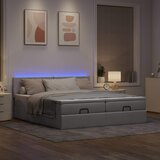 vidaXL Otomanski okvir kreveta s madracima smeđesivi 200x200cm tkanine | shoptok.hr