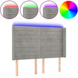  LED uzglavlje svjetlosivo 147 x 16 x 118/128 cm baršunasto | shoptok.hr