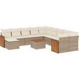 Maison Chic Seti vrtnega pohištva - Vrtna garnitura - Vrtni pohištvo set 12-delna z blazinami bež poli ratan, (21809885) | Shoptok.si