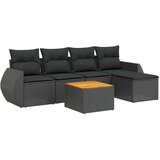 vidaXL 6-dijelni set vrtnih sofa s jastucima crni od poliratana | shoptok.hr