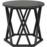  Ugolni bočni stol 3 pcs Crni hrast Inženjerska drva i čelik | shoptok.hr
