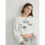 Reserved športni pulover s potiskom - bela | Shoptok.si