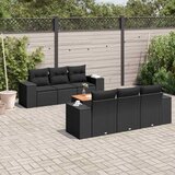  7-dijelni set vrtnih sofa od poliratana s jastucima crni | shoptok.hr