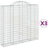  Lučne gabionske košare 3 kom 200x30x180/200cm pocinčano željezo | shoptok.hr