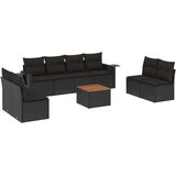 vidaXL 9-dijelni set vrtnih sofa s jastucima crni od poliratana | shoptok.hr