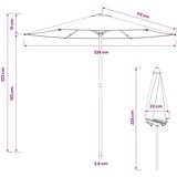  Vrtni suncobran 230 x 230 cm Poliester Pravokutni Crna i bijela | Shoptok.si